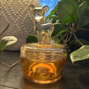 Vintage Jeanette Marigold Deer Fawn Powder Jar